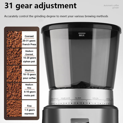 Elektrische Kaffeebohnenschleifmaschine mit Schleifgeschwindigkeit von 350 bis 400 Rpm und kegelförmigen Schleifmaschinen