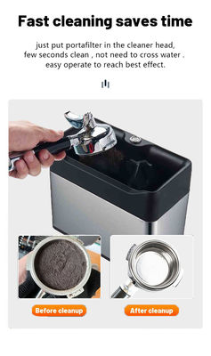 Automatische Espresso Portafilter-Reinigungskiste aus Edelstahl mit 2,0 Liter Trommelkapazität