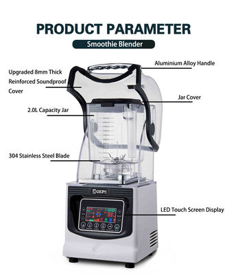 8 Geschwindigkeitseinstellungen Versorgung Profi-Eisbrenner Maschine Handels-Smoothie-Blender